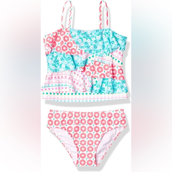 Tommy Bahama Two Piece Bathing Suit Toddler Floral Tankini Kids Bikini Set Sz 2T - Picture 1 of 14
